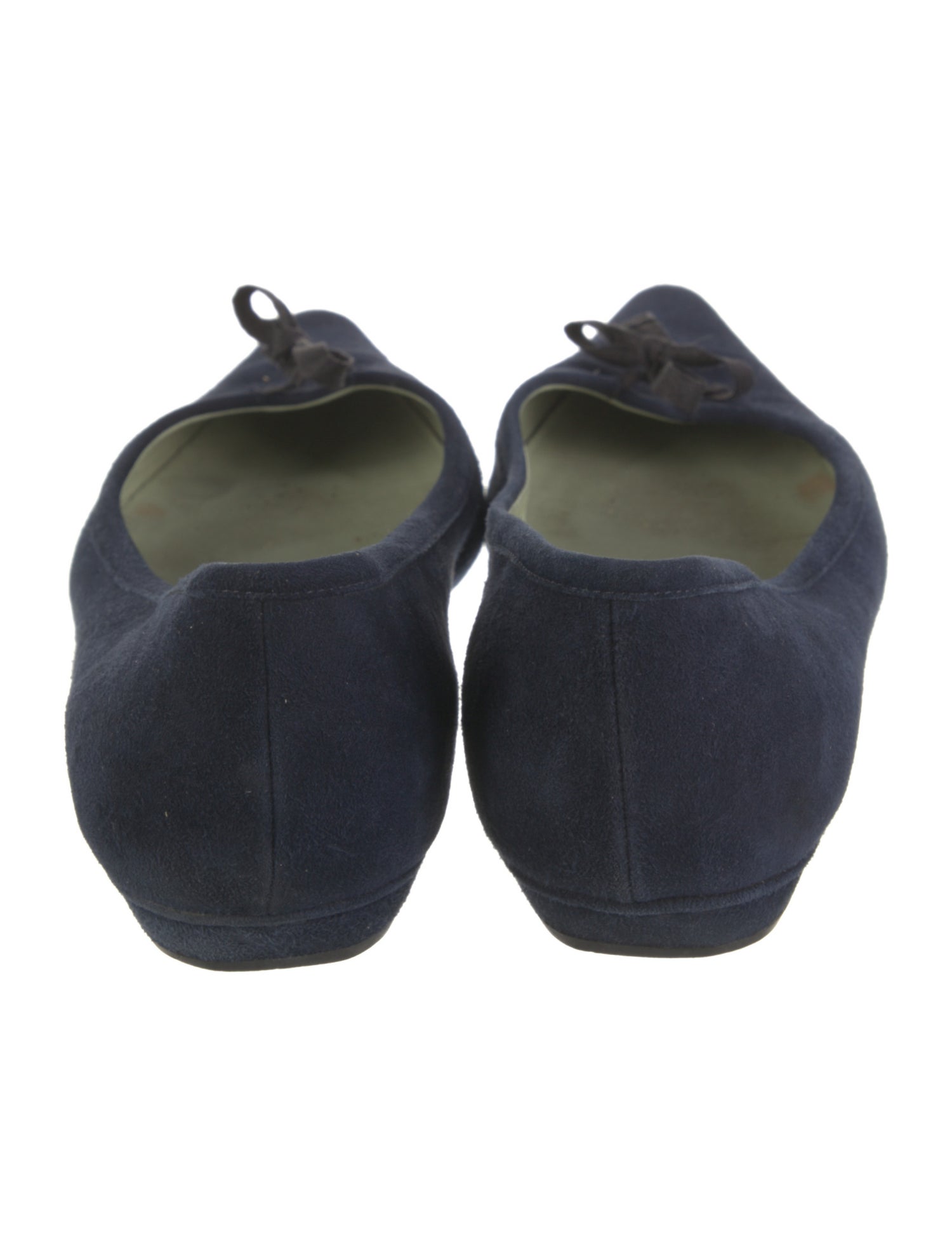 Prada Suede Bow Accents Ballet Flats